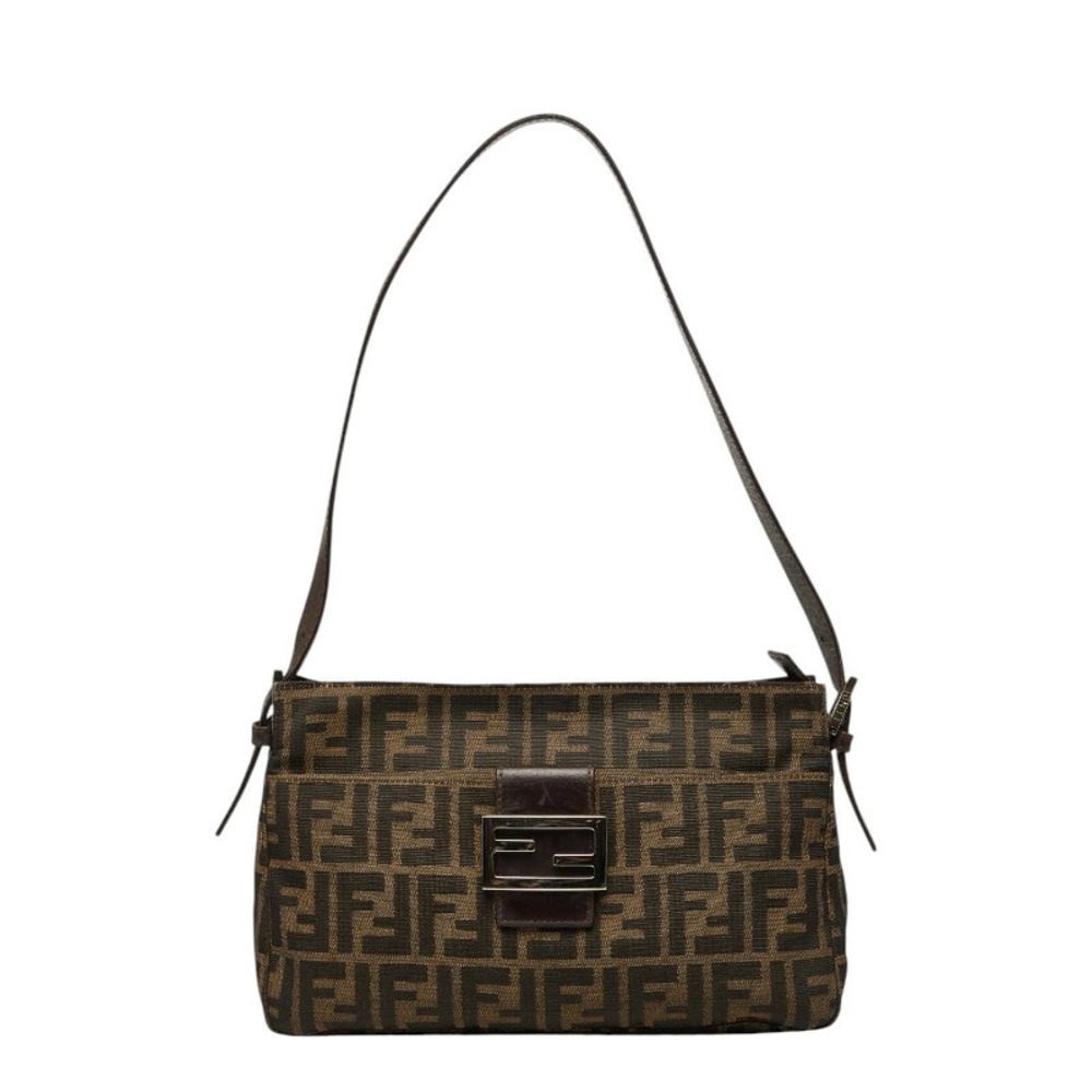 Fendi Zucca Hobo Bag Brown Canvas Leather